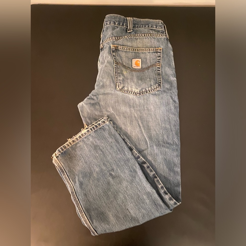 👖 Carhartt Men's Relaxed Fit Jeans – Size 36x30 – Distressed Workwear Denim 👖